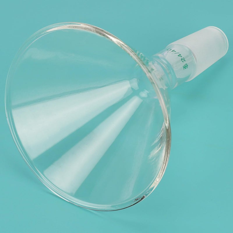 FunChem Glass Short Stem Powder Funnel with O.D. 100 mm at Top, Durable Borosilicate Glass Filter with 24/40 Inner Joint - Image 5